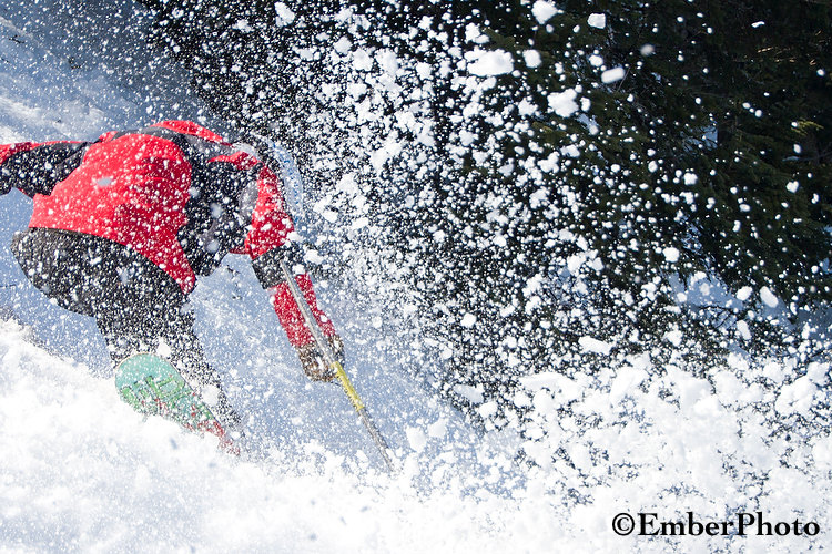 Vasu Sojitra shredding spring corn at Mad River Glen, Vermont - ©Brian Mohr/ EmberPhoto - All rights reserved
